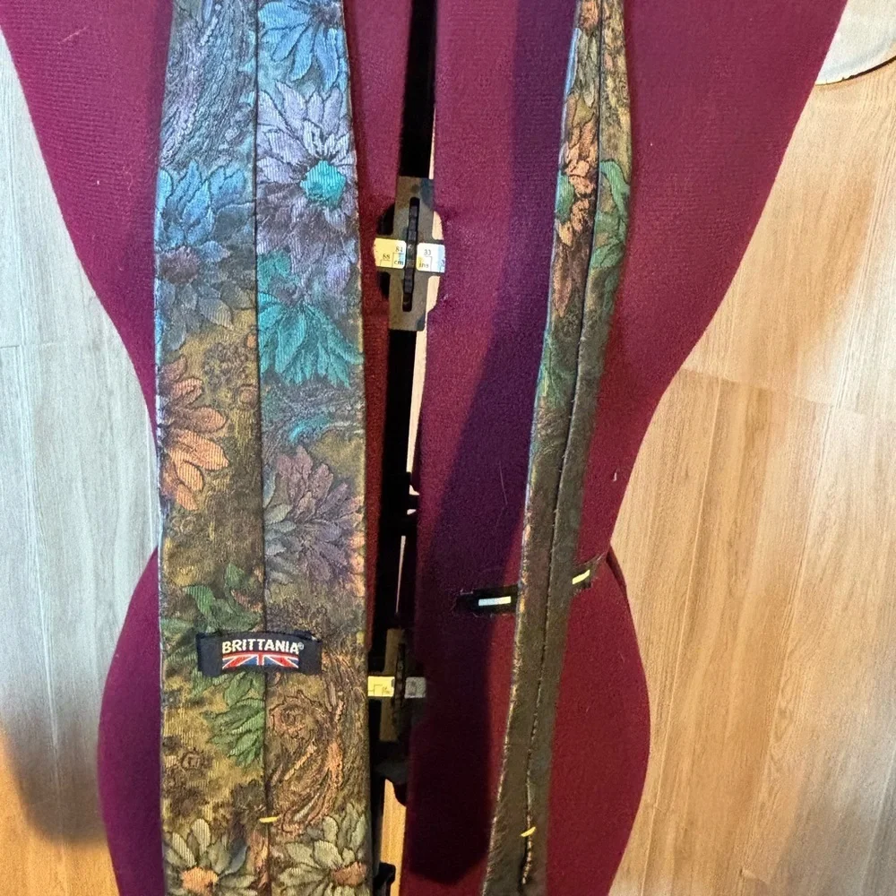 Brittania Floral Men’s Necktie in Dark Grey Teal and Purple Tones